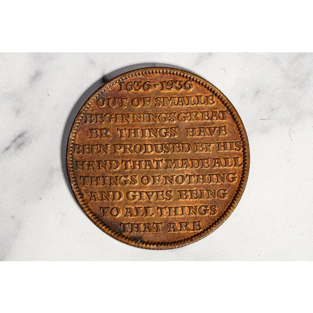 1930s Harvard University 300th Anniversary Tercentenary Antique Medal Medallion For Sale - Image 5 of 8