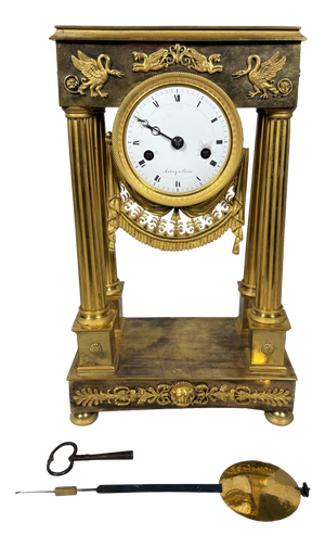 Empire Bronze Portico Clock, 1800