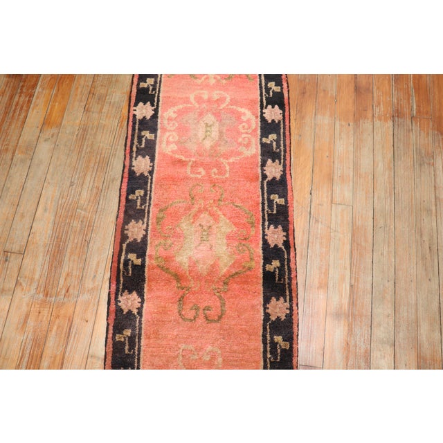 Orange Narrow Antique Orange Tibetan Runner - 1'7" x 7'6" For Sale - Image 8 of 9