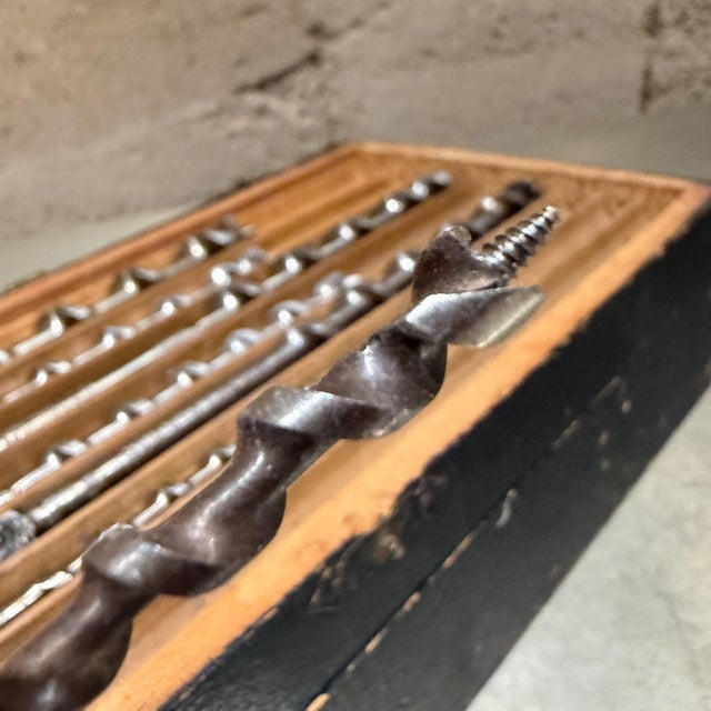 Vintage Tool Set Features Classic Auger Bits Irwing Carpenter Mid-Century For Sale - Image 14 of 18
