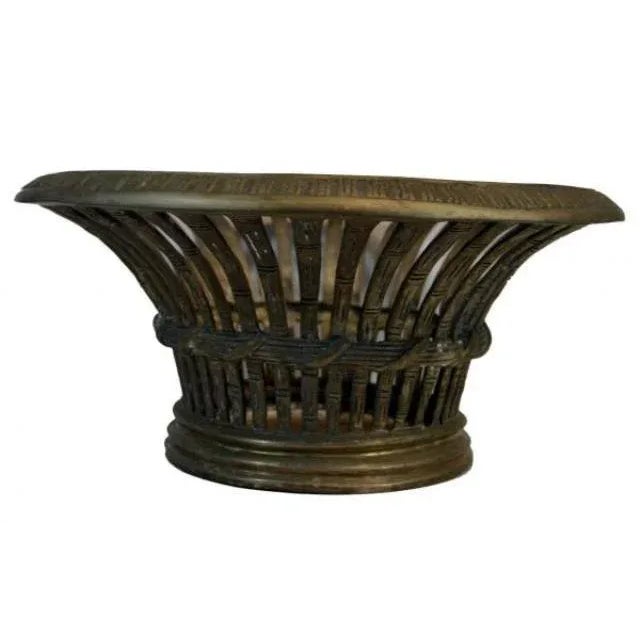 Lost wax casted bronze decorative Venetian Basket which has been overlayed with a slight silver patina. True craftsmanship!
