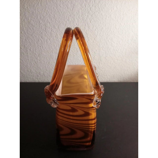 1980s Safari Print Art Glass Handbag Sculpture For Sale - Image 4 of 7