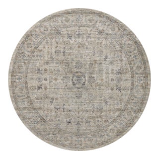 Jean Stoffer x Loloi Katherine Beige / Mist 9'-6" x 9'-6" Round Area Rug For Sale