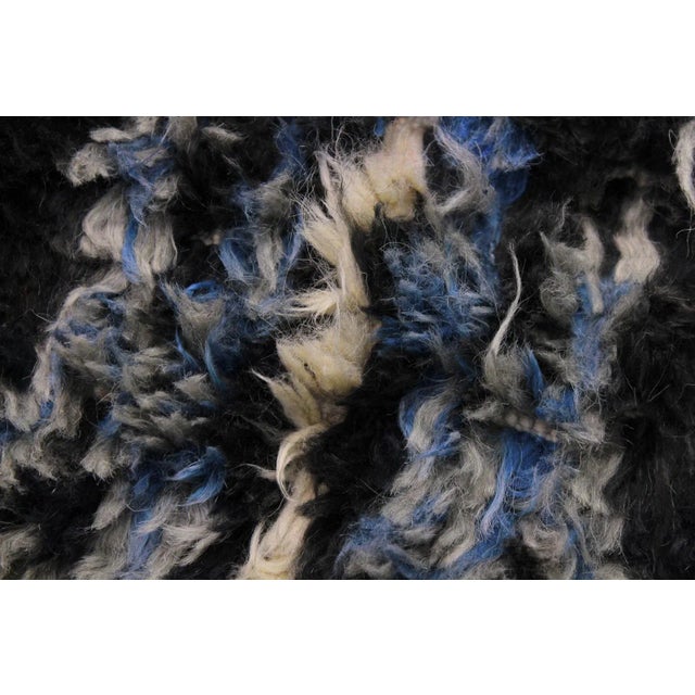 1990s Modern Bauhaus Moroccan Black Wool Rug - 8′10″ × 12′1″ For Sale In New York - Image 6 of 9