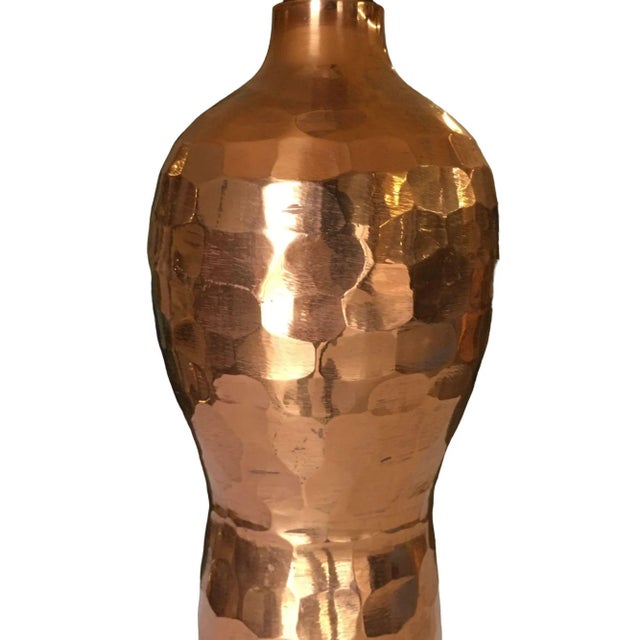 Mission Inspired Hand-Hammered Peanut Shaped Copper Lamp, Pair For Sale In Los Angeles - Image 6 of 7