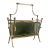 French Brass & Smokey Gray Glass Magazine Rack Attr. To Maison Bagues / Jansen, France For Sale