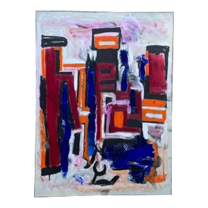 Listed John Schwab Original Oil Pastel Painting Cubism MCM