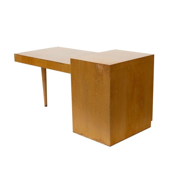 Beige Desk by t.h. Robsjohn-Gibbings for Widdicomb in Sorrel Walnut For Sale - Image 8 of 12