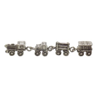 Vintage Italian Handmade Silver Toy Train, 1970s For Sale