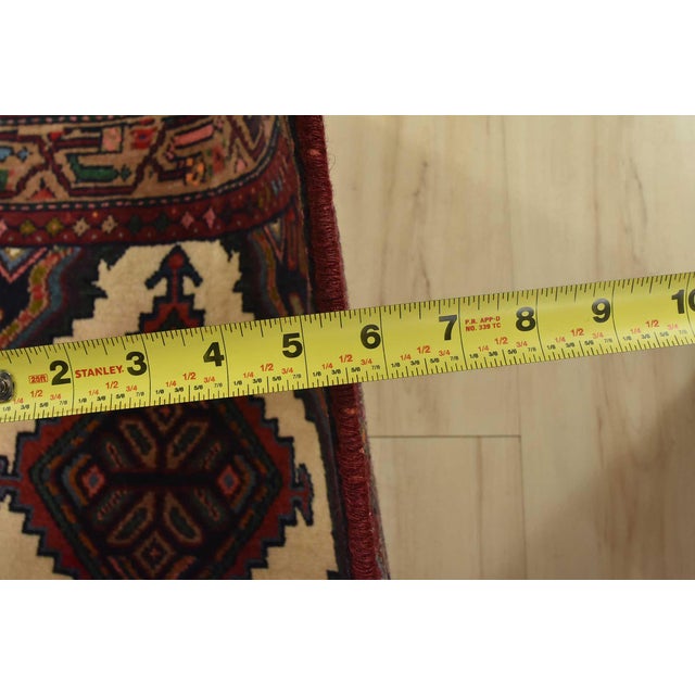 Hamedan Runner 2’9” X 9’2” Ivory Wool Vintage Tribal Hand-Knotted Rug For Sale - Image 12 of 14