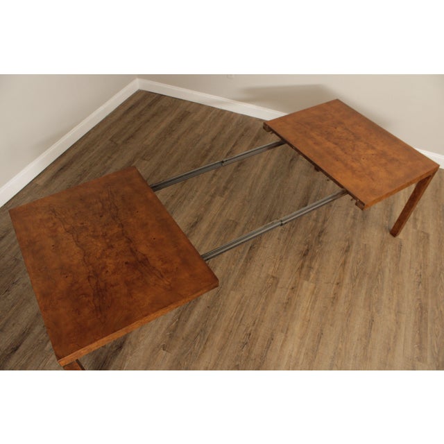 Lane Mid Century Modern Burlwood Expandable Dining Table For Sale - Image 10 of 13