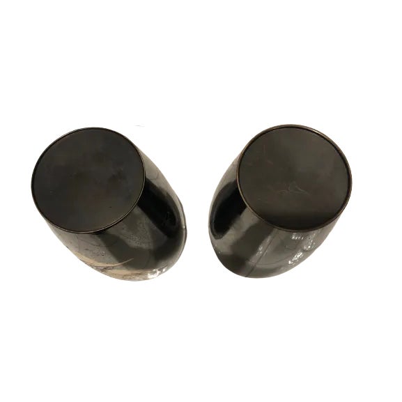 Mid 20th Century Mid 20th Century Japanese Black and Gold Vases - a Pair For Sale - Image 5 of 6