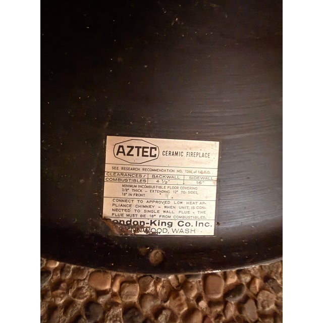 Mid-Century Modern 1970s Condon-King Aztec Ceramic Fireplace – Orange MCM Freestanding Wood Stove For Sale - Image 3 of 3