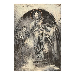 Antique Religious Drawing of a Fresco