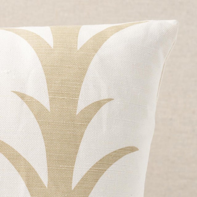 This pillow features Acanthus Stripe by Celerie Kemble for Schumacher with a knife edge finish. This pattern is a stylized...