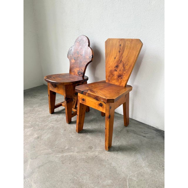 Brutalist Savoyard Pine Chairs, 1950s, Set of 2 For Sale - Image 11 of 18