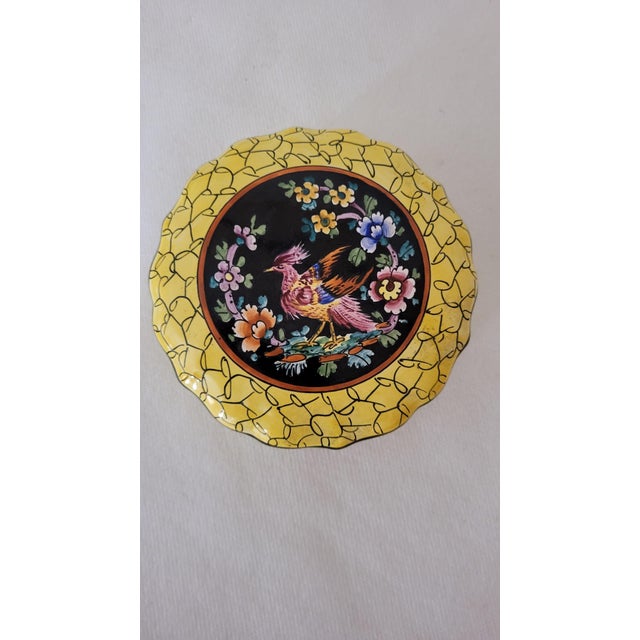 Clamecy earthenware candy box by Roger Colas. Height 4 cm ++ Diameter 11.3 cm.