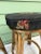 Pair of Vintage Rattan Counter Stools With Embroidered Aviary Seats For Sale In Louisville - Image 6 of 11