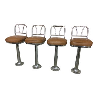 Chrome Soda Fountain Bar Stools - Set of 4 For Sale