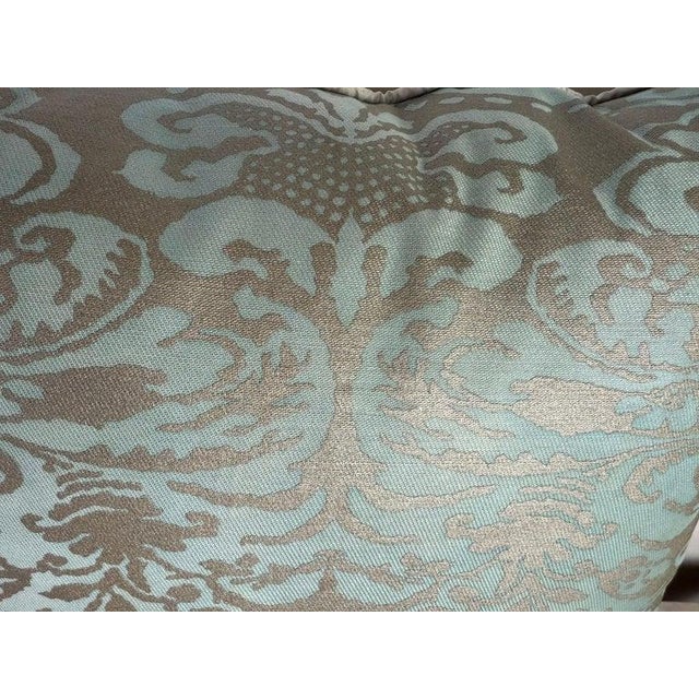 Pair of Aquamarine Fortuny Pillows For Sale - Image 4 of 7