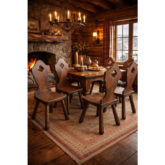 Vintage French Brutalist Mountain Chairs, 1950s, Set of 6 For Sale - Image 9 of 10