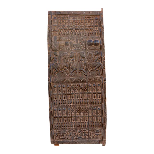 Antique Bold Carved African Door For Sale