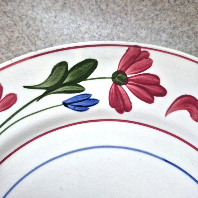 1940s 1940s Hand Painted Vintage Blue Ridge Plate: "Tumbling Petals" From Southern Potteries Usa For Sale - Image 5 of 14
