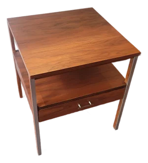 Mid Century Walnut Paul McCobb Calvin "Linear Group" Nightstand or End Table With Drawer