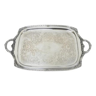 Vintage 1847 Rogers Bros Heritage 9492 Large Silver Plated Serving Platter Tray For Sale