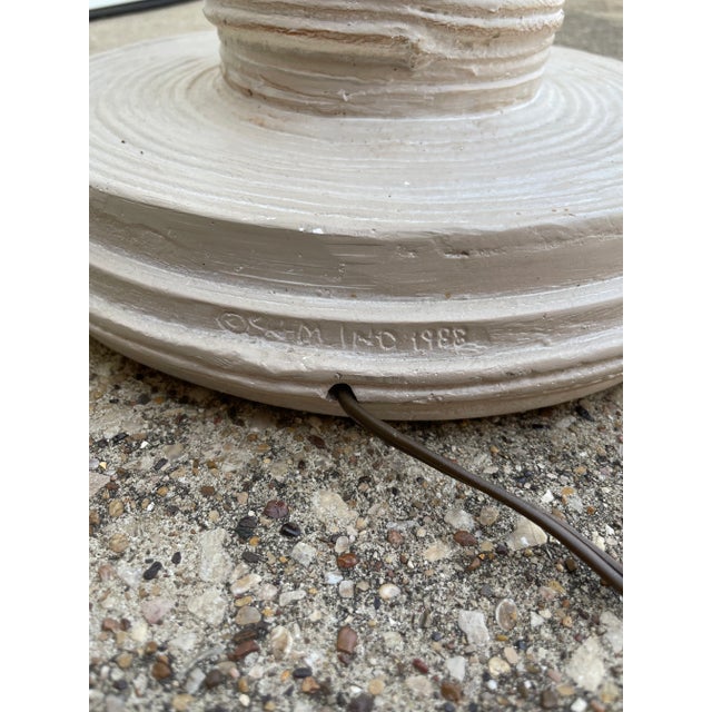 Sculpture Materials Signed Plaster Banana Leaf Floor Lamp For Sale - Image 7 of 8