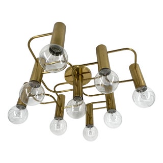 9-Light Ceiling Lamp by Gaetano Sciolari for Leola, Germany, 1980s For Sale