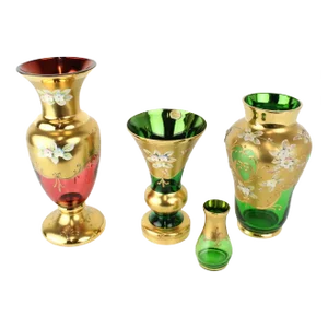 Bohemian Gold Glass Vase, Czechoslovakia, 1950s