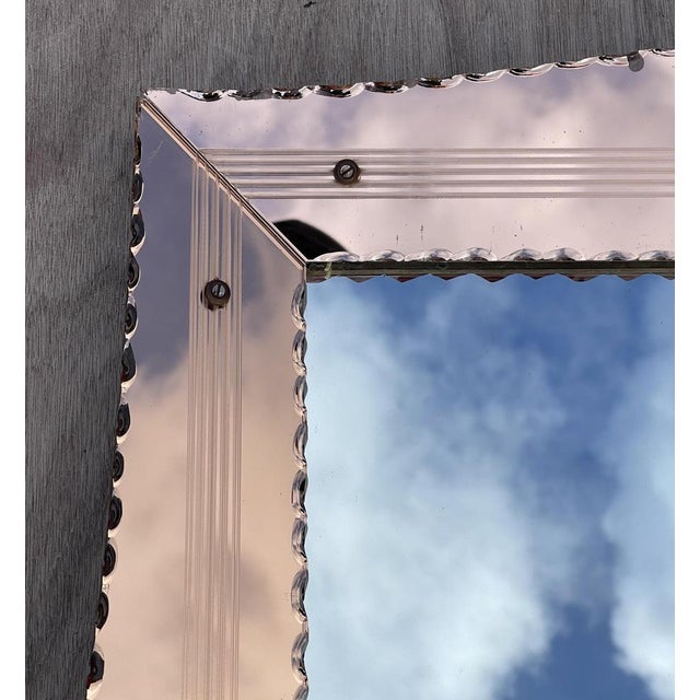 Art Deco Rose Coloured Glass Venetian Mirror, 1930s For Sale - Image 10 of 18