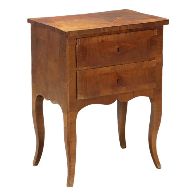 Baroque Bedside Table in Walnut For Sale