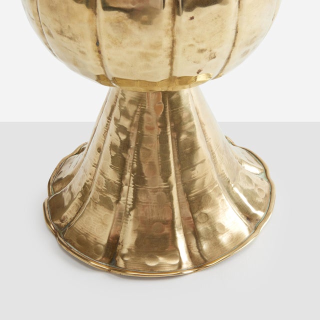 Wiener Werkstätte Hammered Brass Fluted Vase by Josef Hoffman For Sale - Image 4 of 5