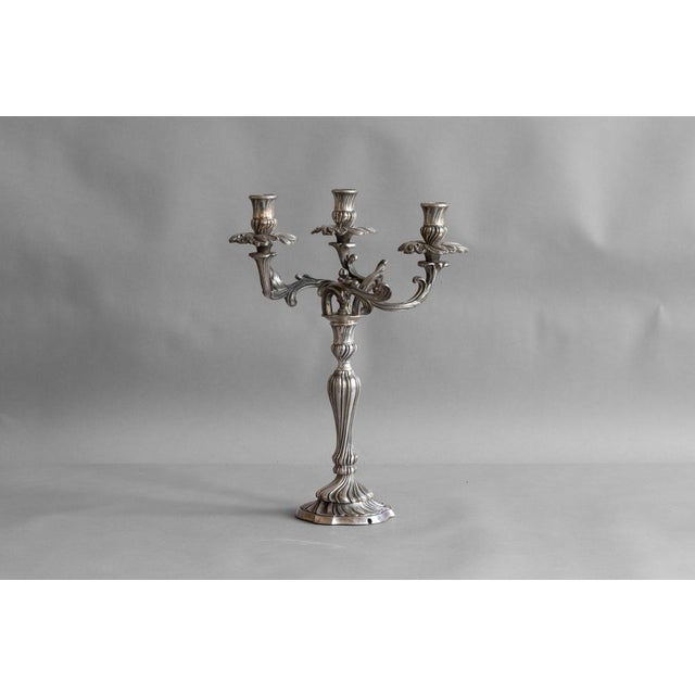 Vintage Candleholder in Silver Plating, 1930 For Sale - Image 3 of 8
