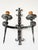 Vintage Arts & Crafts Wrought Iron Double Wall Sconce with Fleur-De-Lys Motif, 20th Century For Sale - Image 5 of 16