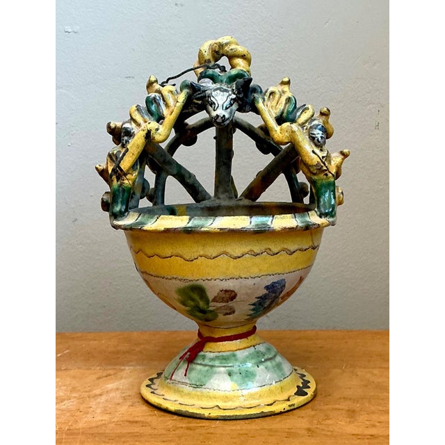 Ceramic Vintage Polychromed Ceramic Incensario For Sale - Image 7 of 14