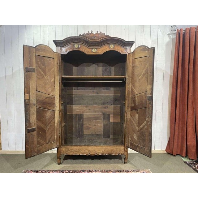 Mid 19th Century Rennaise Cherrywood Wedding Armoire from François Fils Denot, 1857 For Sale - Image 5 of 18