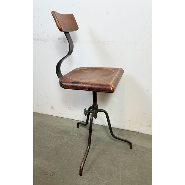 Industrial Factory Swivel Chair, 1950s For Sale - Image 12 of 18