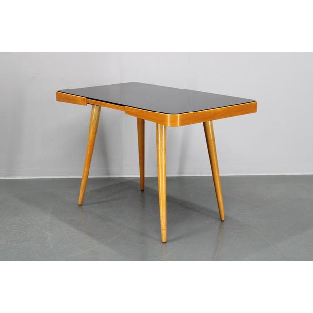 Beech Coffee Table with Glass Top, Czechoslovakia, 1960s For Sale - Image 10 of 16
