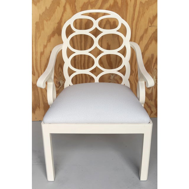 Frances Elkins Frances Elkins Style White Lacquered Loop Armchair For Sale - Image 4 of 4