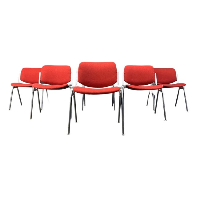 Vintage DSC 106 Side Chairs by Giancarlo Piretti for Castelli, 1970s, Set of 6 For Sale