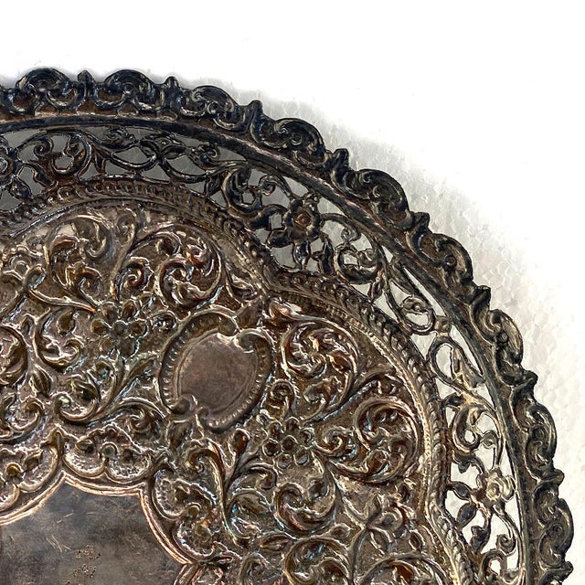 Indian Kutch Raj Period Coin Silver Circular Salver Tray For Sale - Image 4 of 12