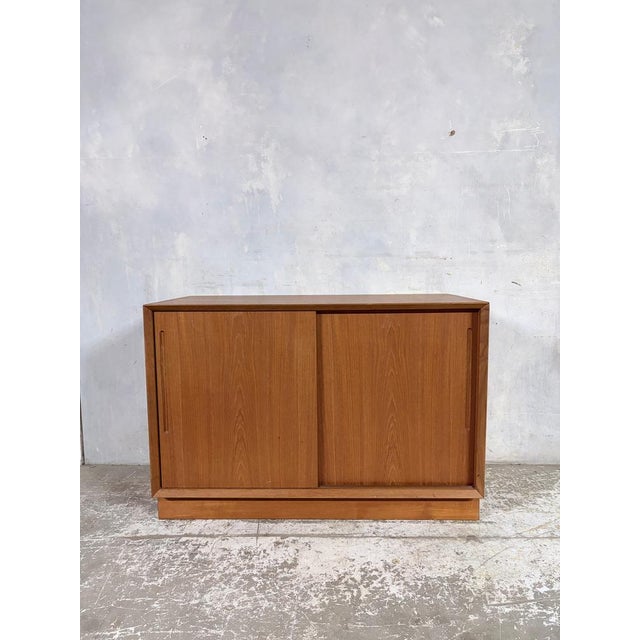 Mid-Century Danish Teak Sliding Door Sideboard, 1960s For Sale - Image 3 of 9