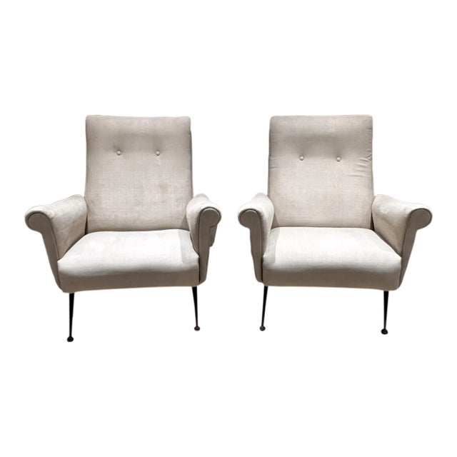 1950s Sensational Armchairs Gigi Radice Minotti Italy For Sale