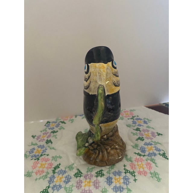 1960s Majolica Gurgling Fish “Glug Jug” For Sale - Image 4 of 4