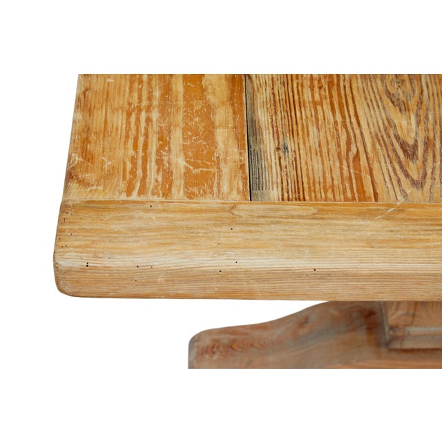 19th Century Carved Pine Refectory Dining Table, 1890 For Sale - Image 9 of 12