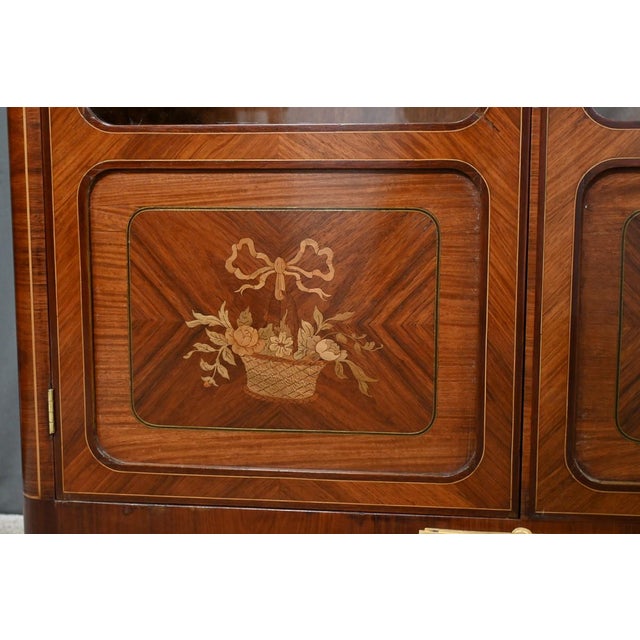 Louis XVI Style Marquetry Bookcase For Sale - Image 9 of 18