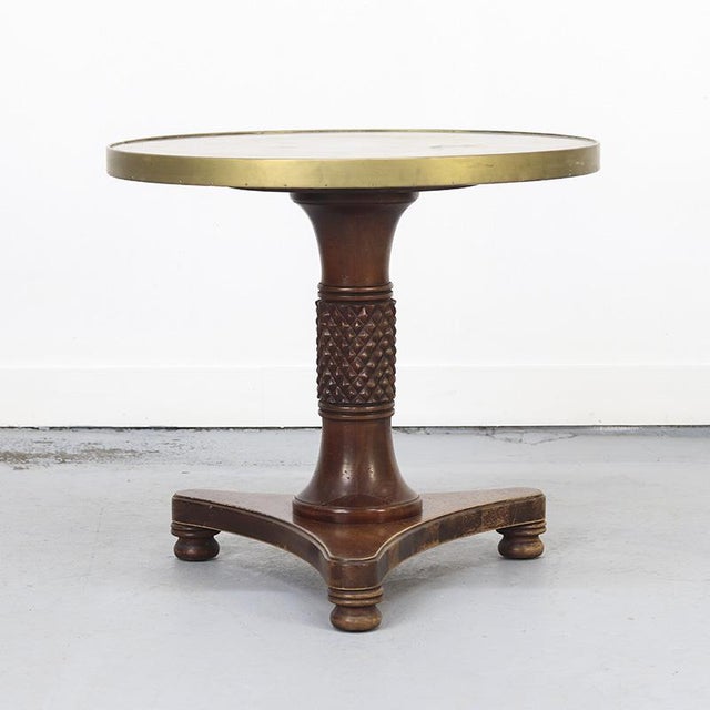Antique Side Table in Mahogany with Brass Top For Sale - Image 5 of 9